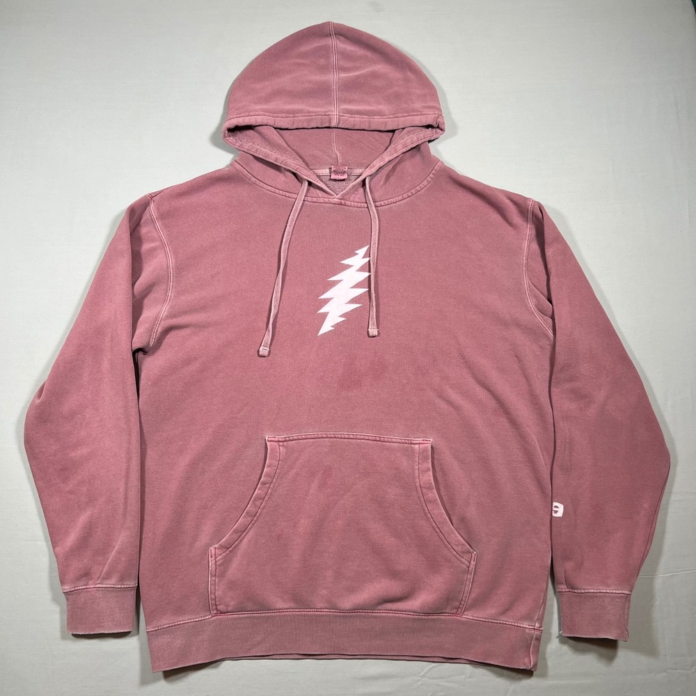 Dead & Company Summer 2019 Tour Hoodie Mens Large Pink Lightning Bolt Skeletons